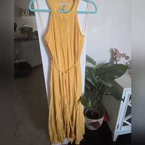 Tie Dye Yellow Maxi Dress